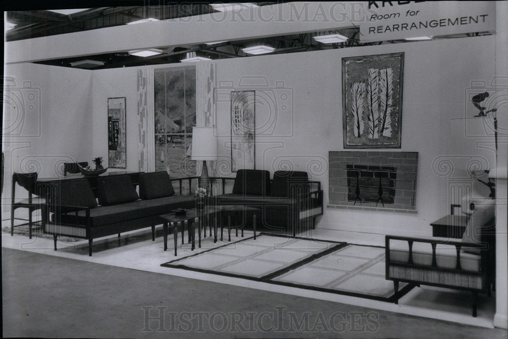 1960 Model Living Room Modern Living Expo - Historic Images