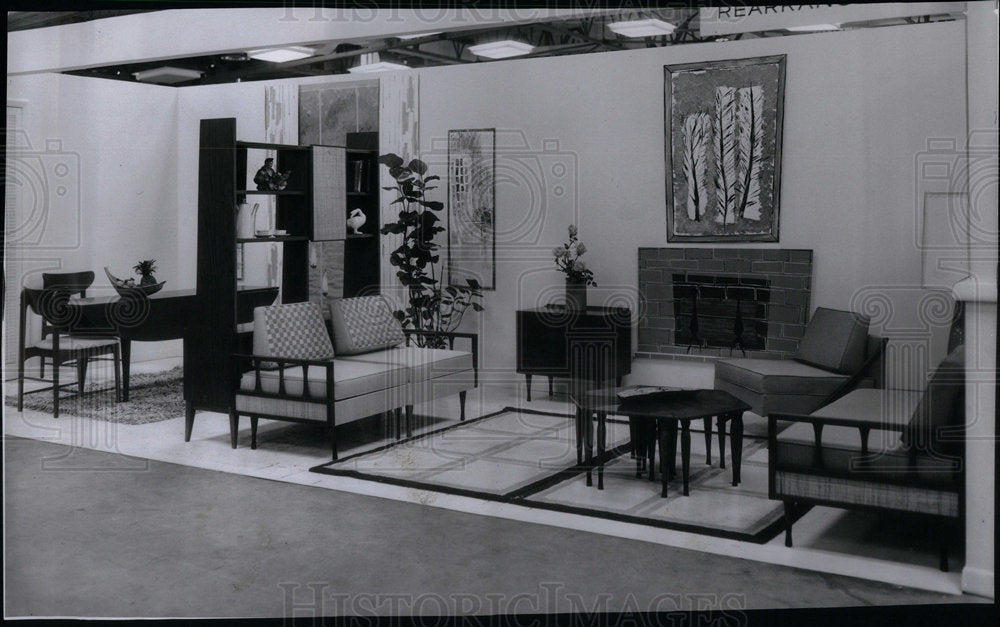 1960 Model Living Room Divider Living Show - Historic Images