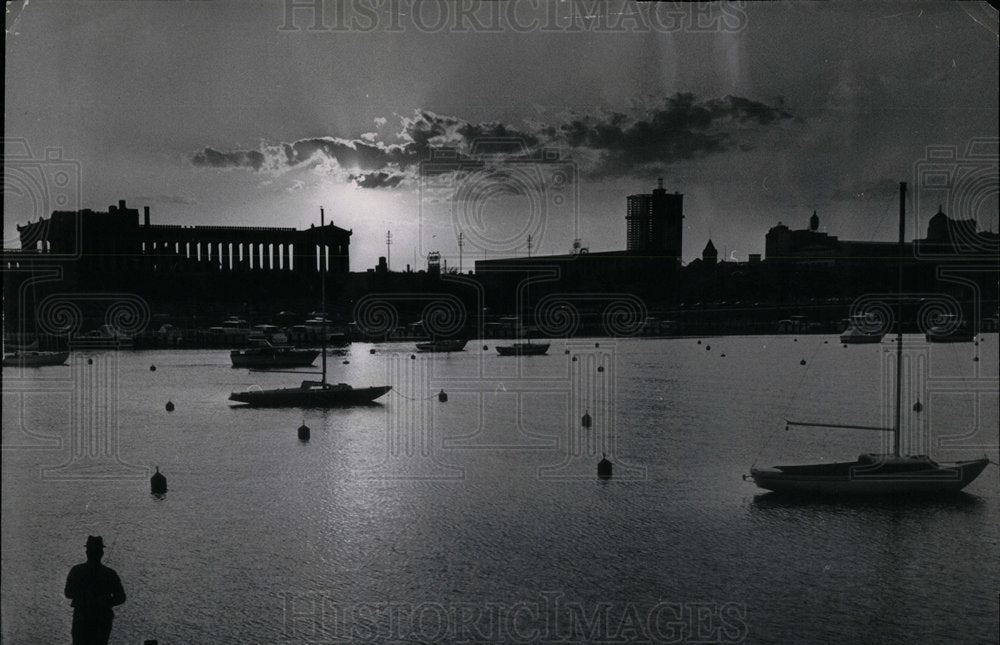 1967 Sunset Burnham Illinois Harbor - Historic Images