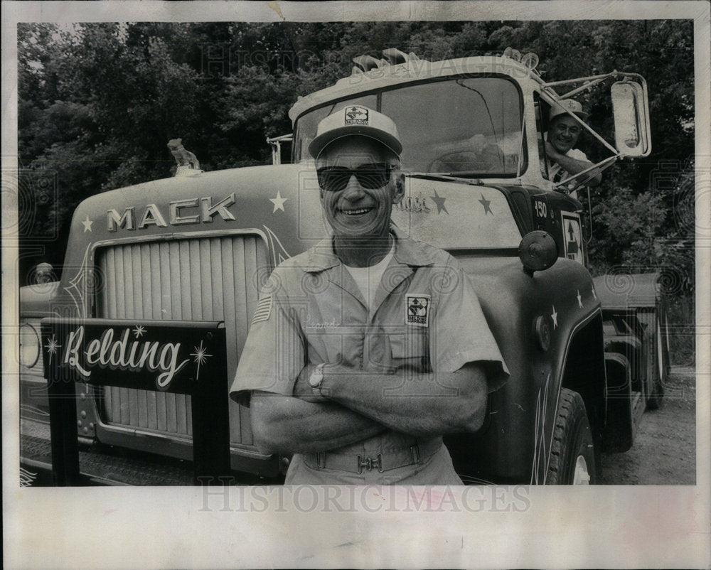 1977 Schube and Deutcha Pose Around Tractor - Historic Images