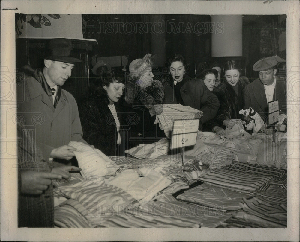 1950 Bargain Counter and Eager Shoppers - Historic Images