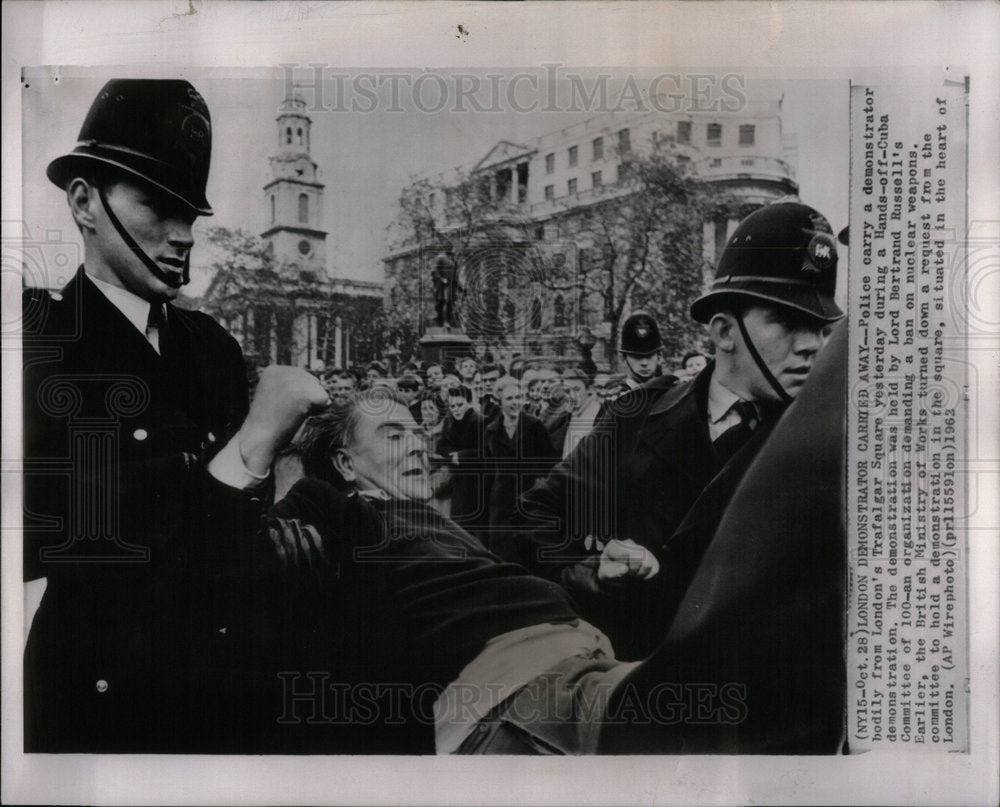 1962 London Demonstrators Carried Away - Historic Images