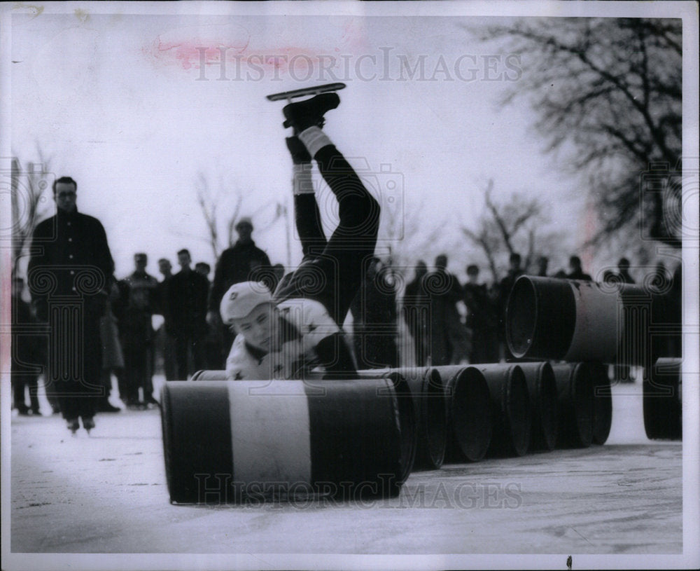 1955 Barrel Jumping Sports Competition - Historic Images