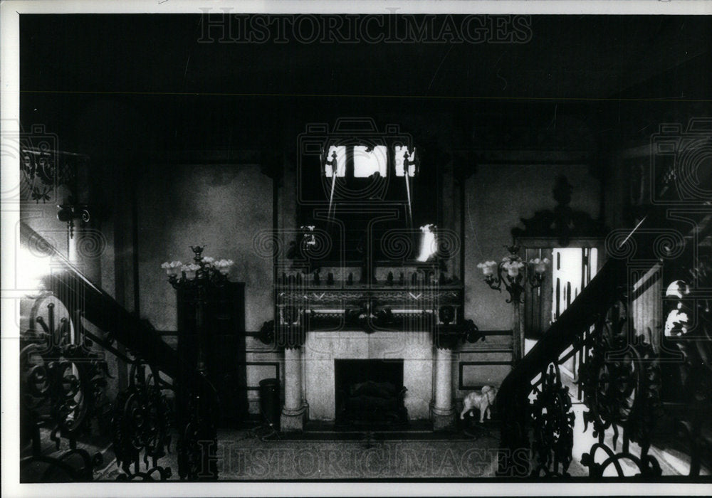 Fireplace foyer unknown building - Historic Images