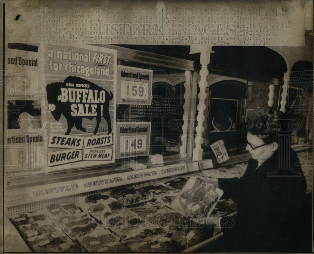 1974 Buffalo Meat - Historic Images