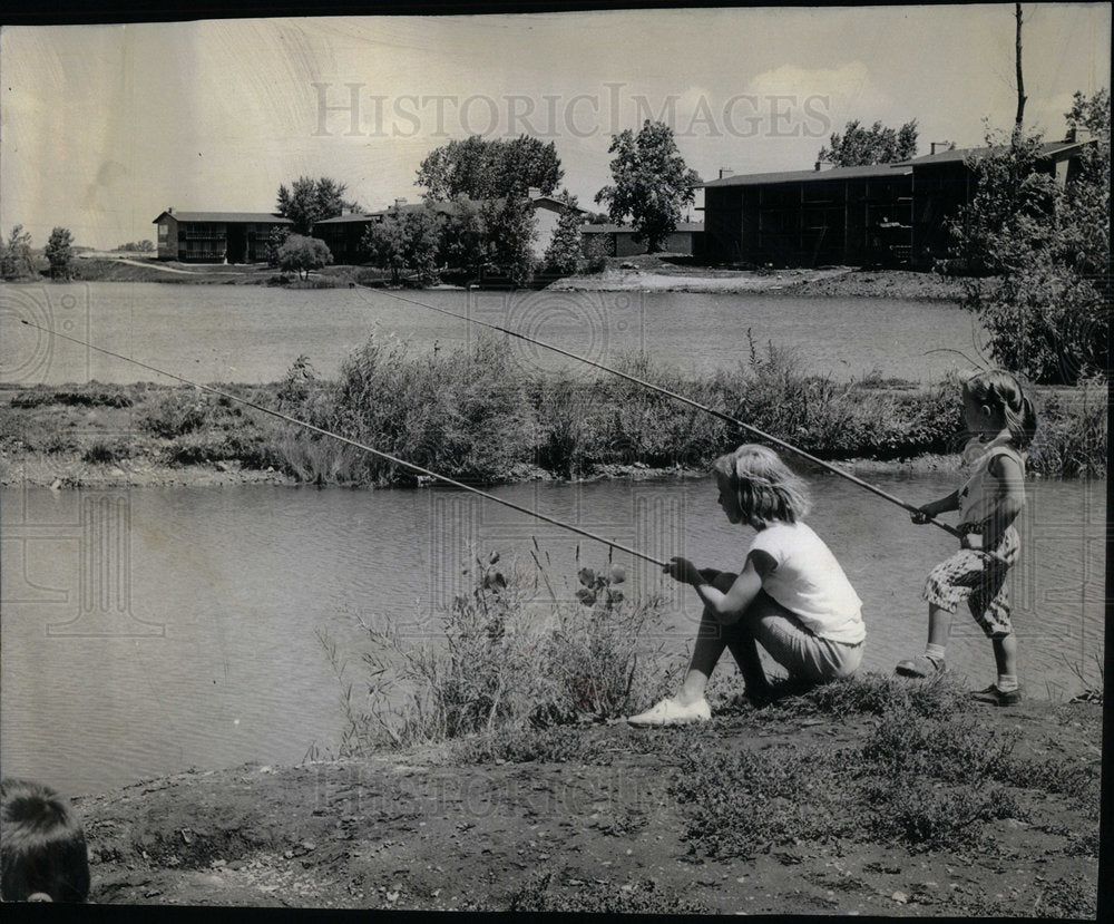 1964 Four Lakes Village Apartment Fishing - Historic Images