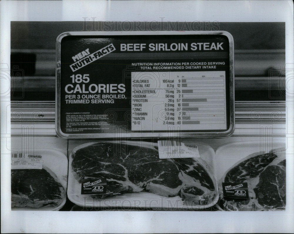 1985 Meat Nutritiion Facts Labeling Grocery - Historic Images