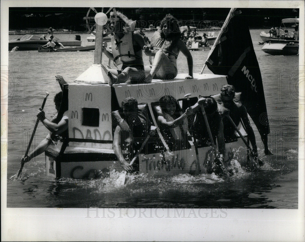 1989 Cardboard Cup Regatta Boat Race - Historic Images