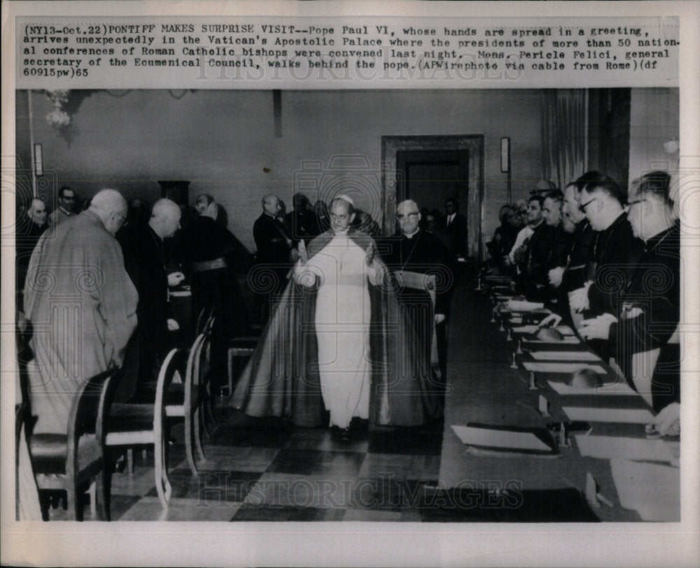 1965 Pope Paul VI Vatican Apostolic Palace - Historic Images