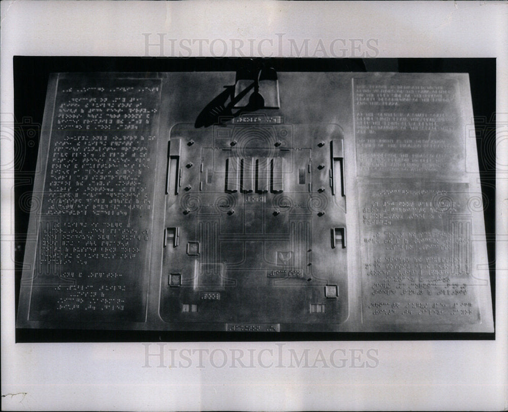 1969 Photo Chicago Civic Center Plaza Braille Tablet - Historic Images