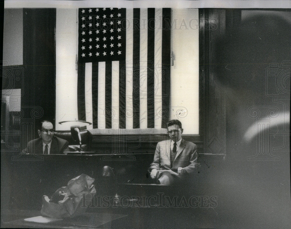 1959 Defendant Court Trial American Flag - Historic Images