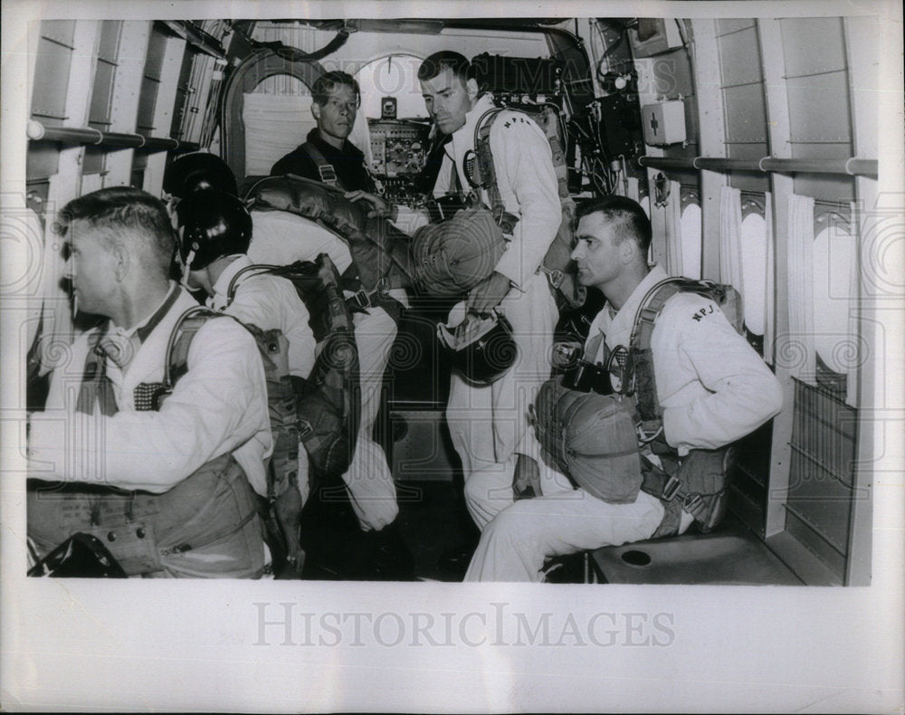 1956 Parachutist Competitors Prepare Jump - Historic Images