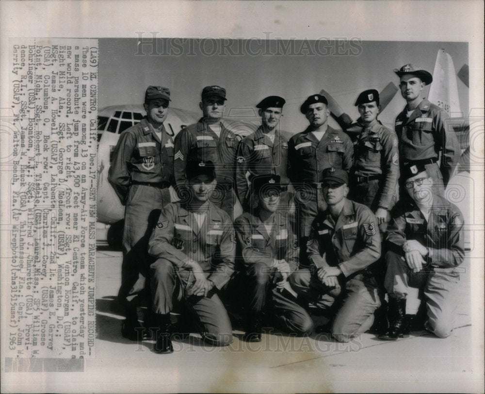 1963 Army Air Force Parachute Jump Record - Historic Images