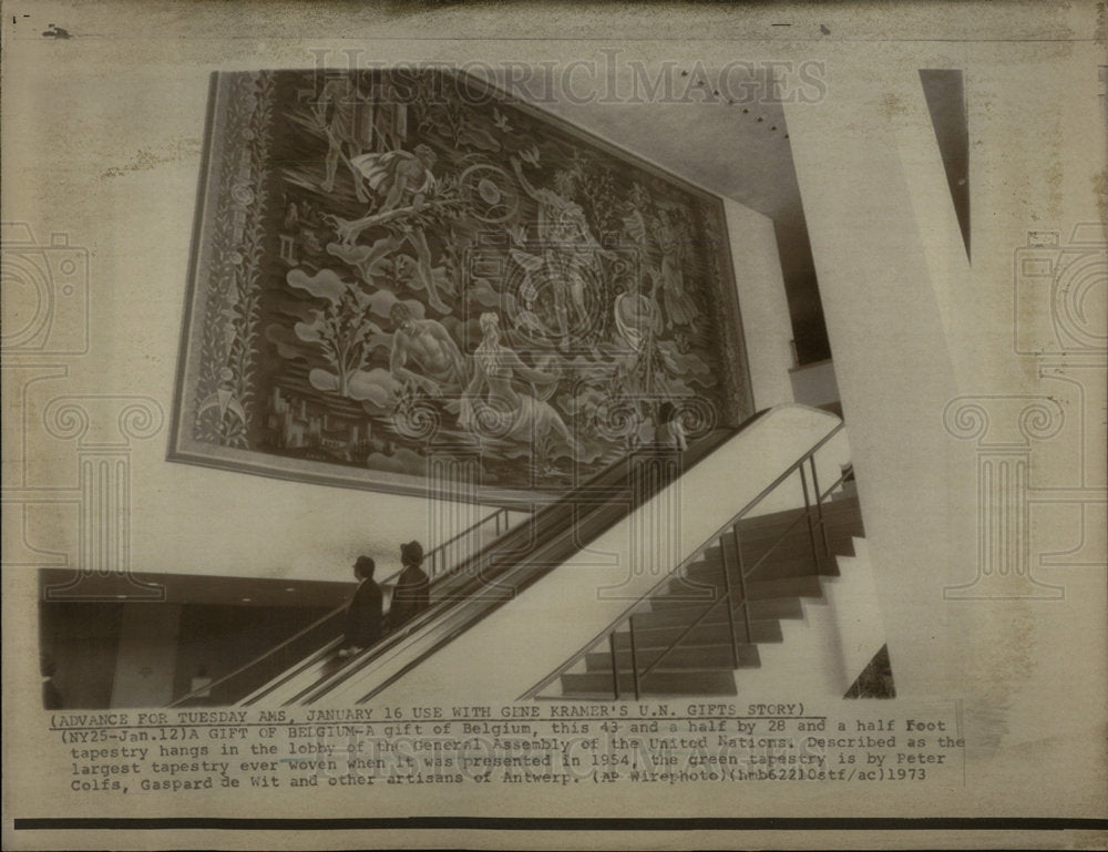 1973 Belgium Tapestry At United Nations - Historic Images