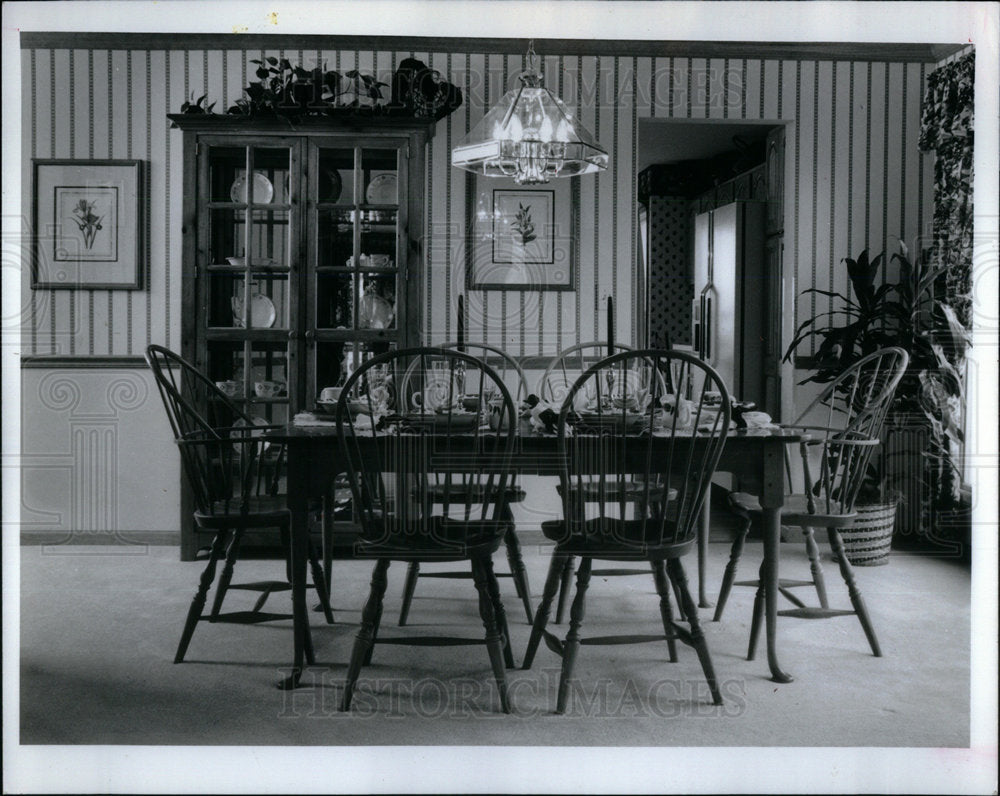 1994 Dining Room Food Consuming Room Mich - Historic Images