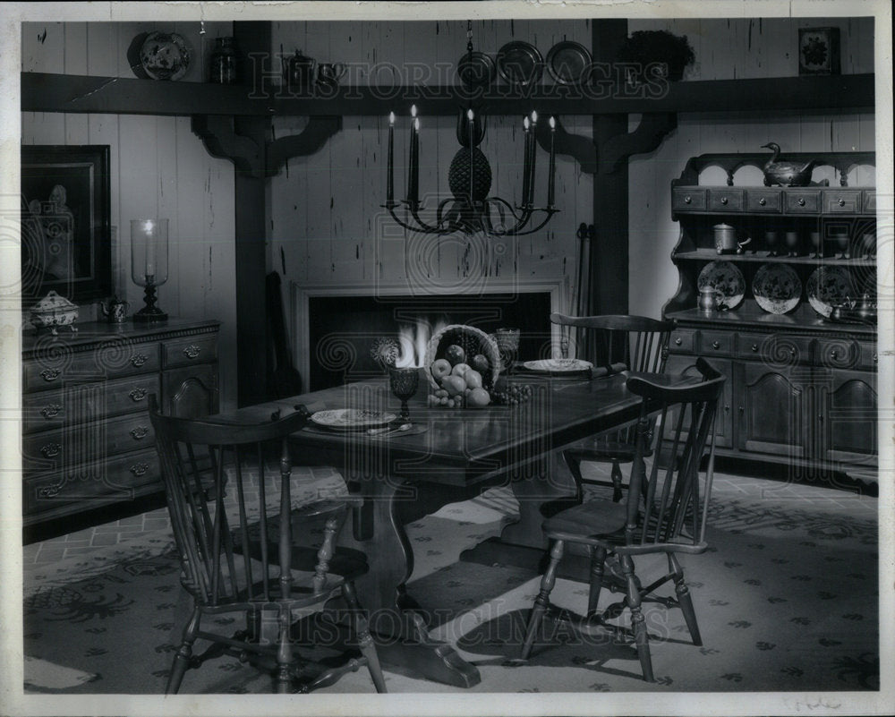 1965 Maple Finished Dining Set Colonial - Historic Images