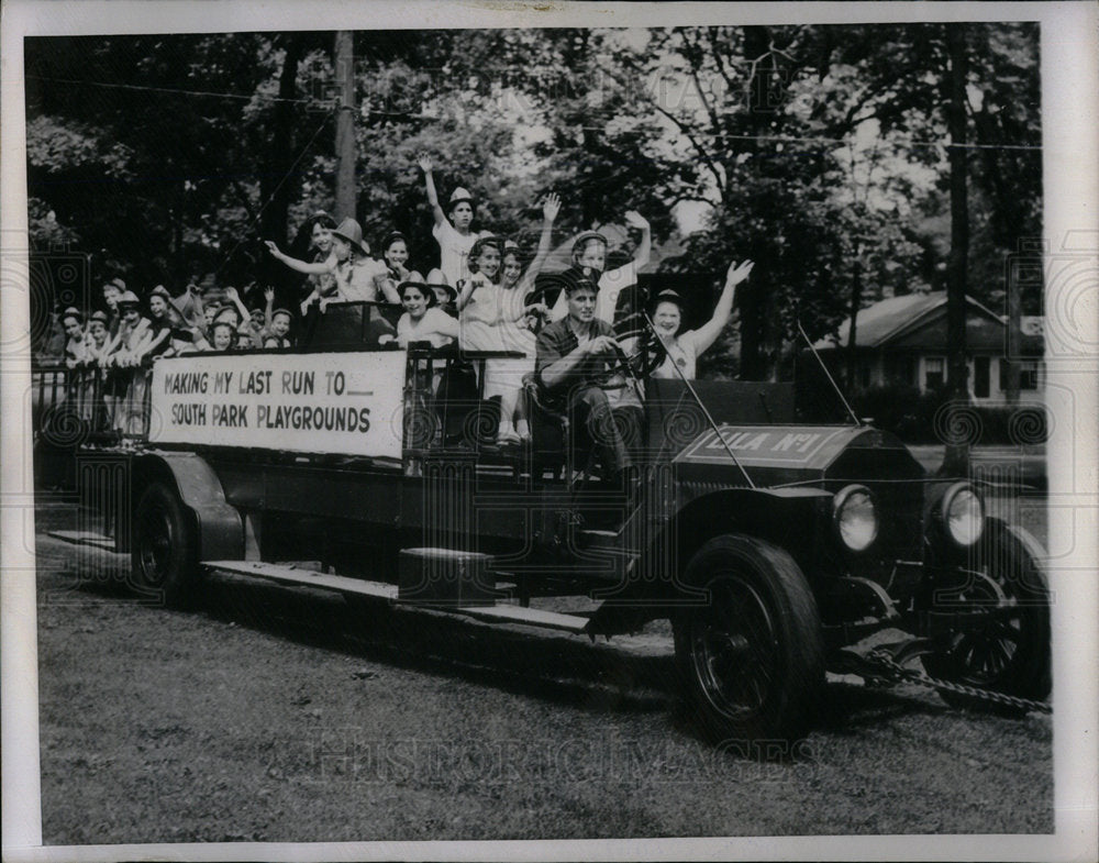 1950 Fire Engine Playground Illinois - Historic Images