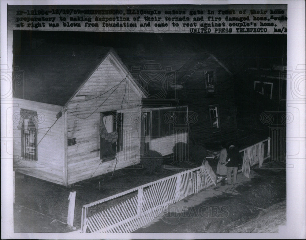 1967 Tornado Fire Damaged Home Disaster - Historic Images