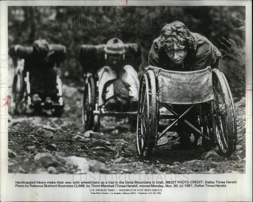 1981 Wheelchair Hiker Handicapped Trial - Historic Images