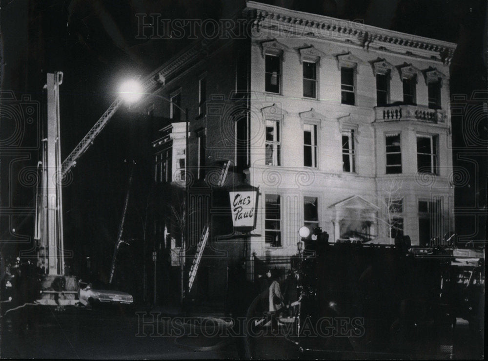 1968 Fire Scene Chez Paul Restaurant - Historic Images