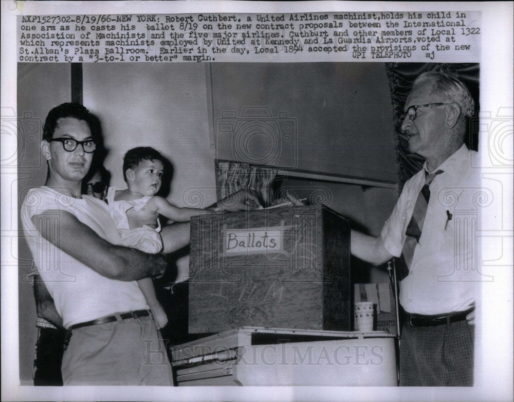 1966 Ballot Machinist United Airlines - Historic Images