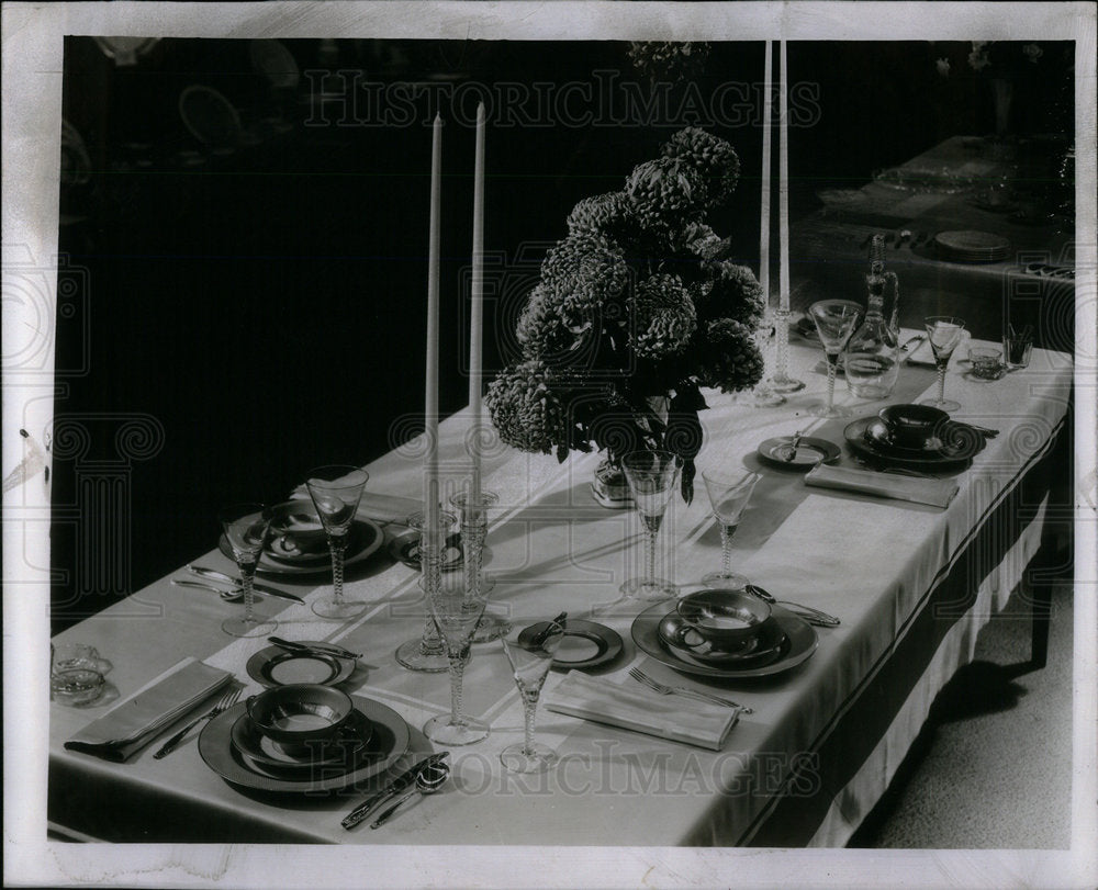 1956 &quot;Feast in Frankfort table settings&quot; - Historic Images