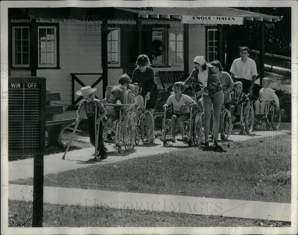 1968 Kiwanis Twin Lakes camp for Crippled c - Historic Images