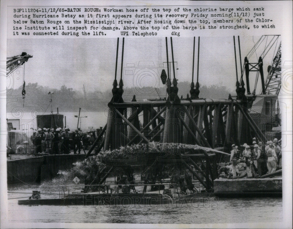 1965 Chlorine Barge Sinks During Hurricane - Historic Images