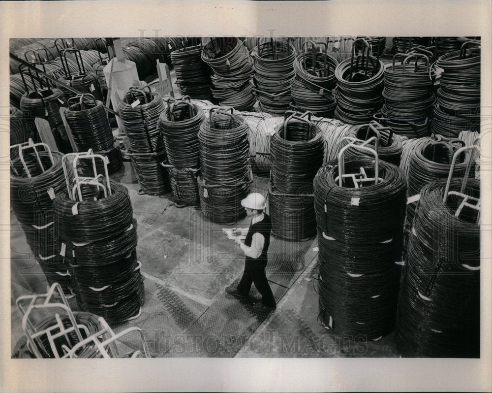 1984 Several tons of cold heading wire. - Historic Images