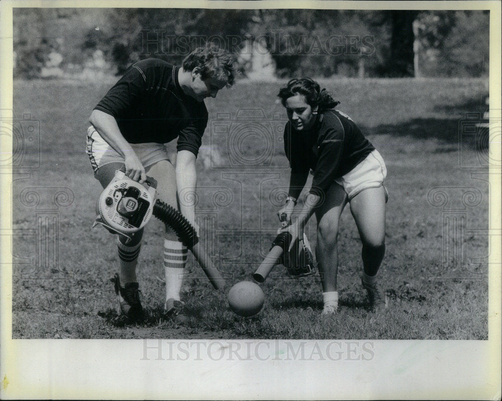 1981 People Playing Blow Ball New Game-Historic Images