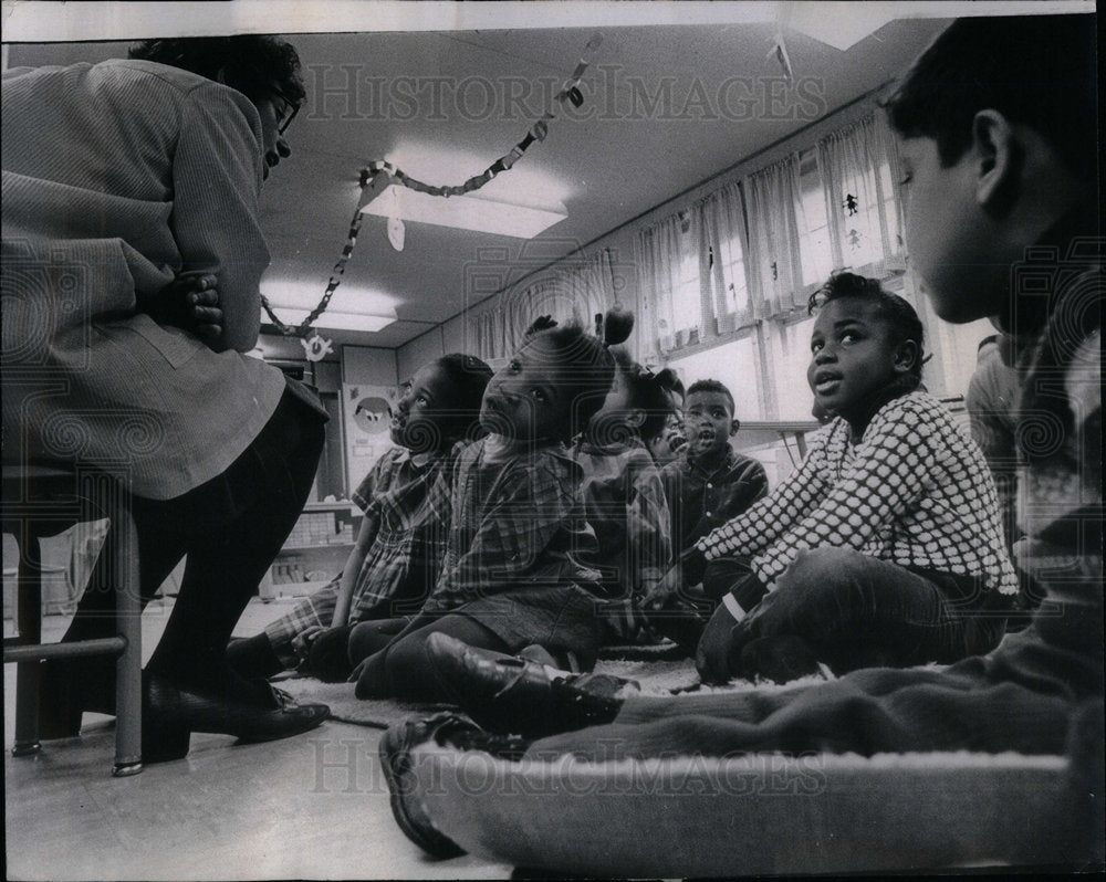 1969 Mrs. Gail Works With Students - Historic Images