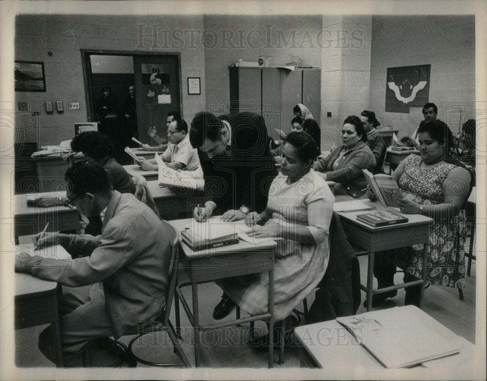 Adult Literacy Class Cooley Voc School - Historic Images