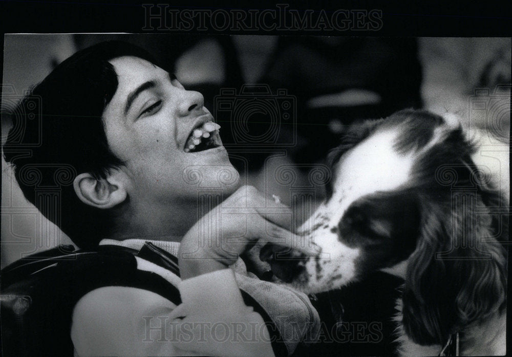 1990 Handicapped Kids Find Joy With Dogs - Historic Images