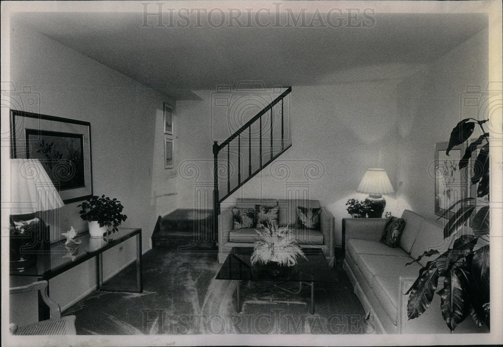 1981 Green Trails house Lisle living room - Historic Images