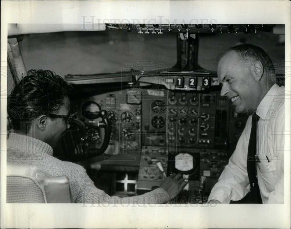 1968 Blind Youth Guided By Pilot - Historic Images