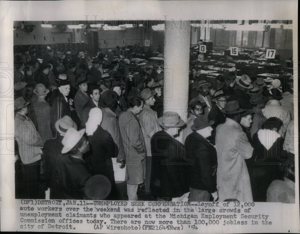 1954 Claimant Weekend Layoff Worker Auto - Historic Images