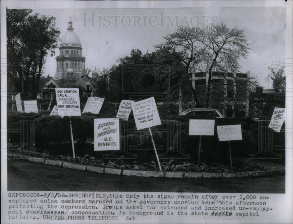 1958 Sign board remains after protest. - Historic Images