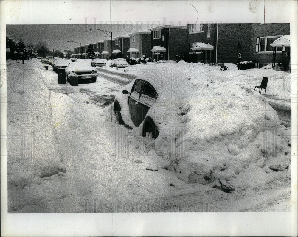 1979 Cars Snowstorms Chicago Streets - Historic Images