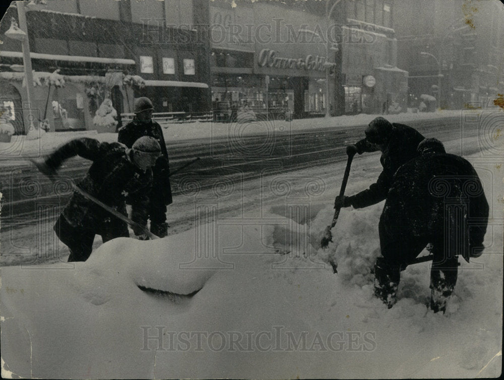 1967 City Firemen Help Remove Heavy Snow - Historic Images