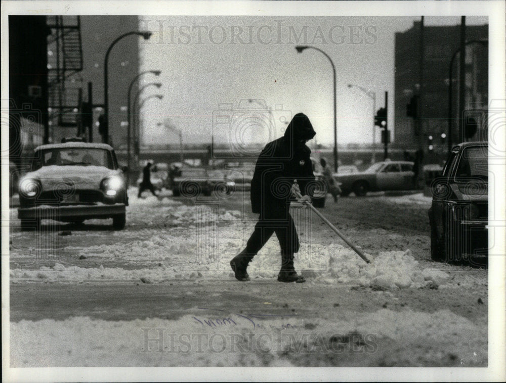 1980 Chicago north Light storm snow forecas - Historic Images