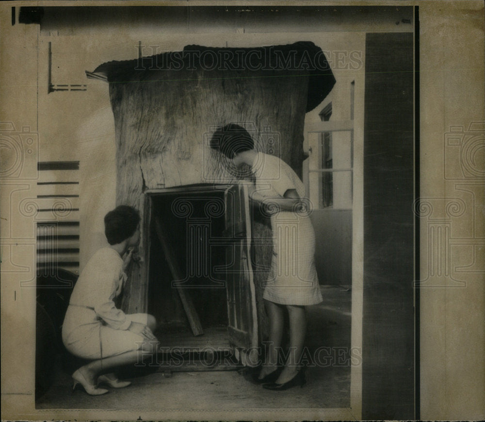 1966 Smokehouse Carved From Sycamore Tree - Historic Images