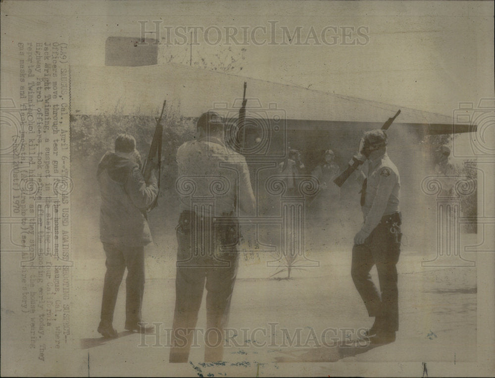 1970 Tear Gas Used Arrest Shooting Suspect - Historic Images