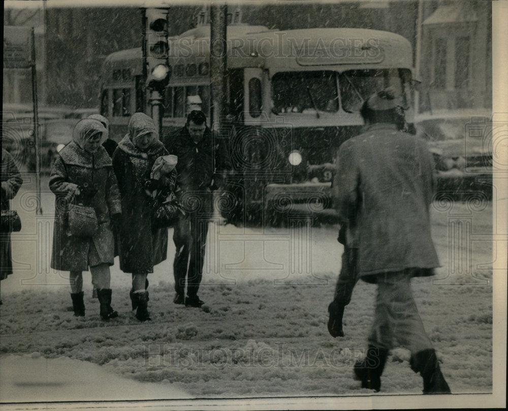 1965 Pedestrians Montrose Cicero street day - Historic Images