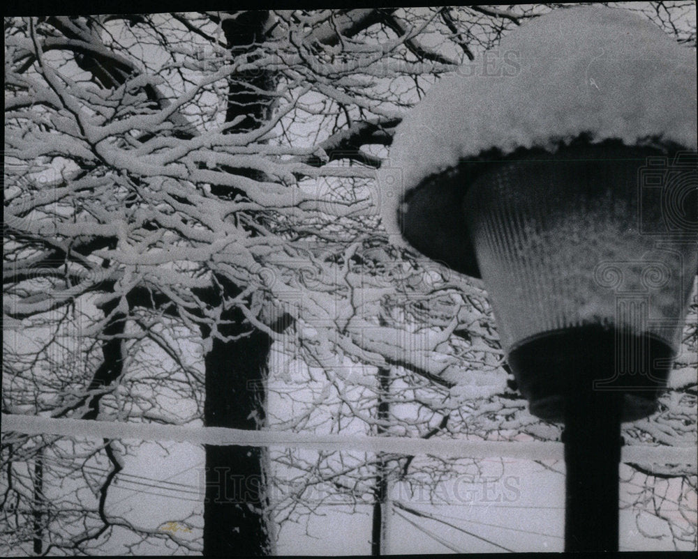 1968 Street Berwyn Snow Shows Patio Light - Historic Images