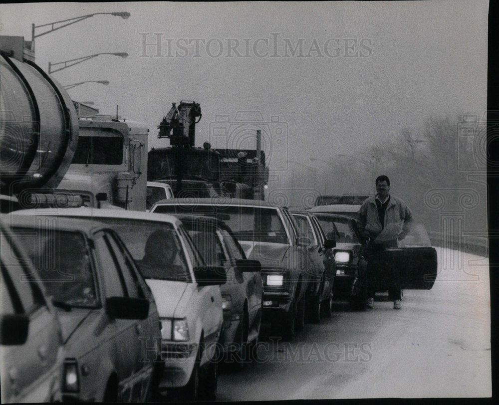 1990 Snowstorm Stevenson Expressway Chicago - Historic Images