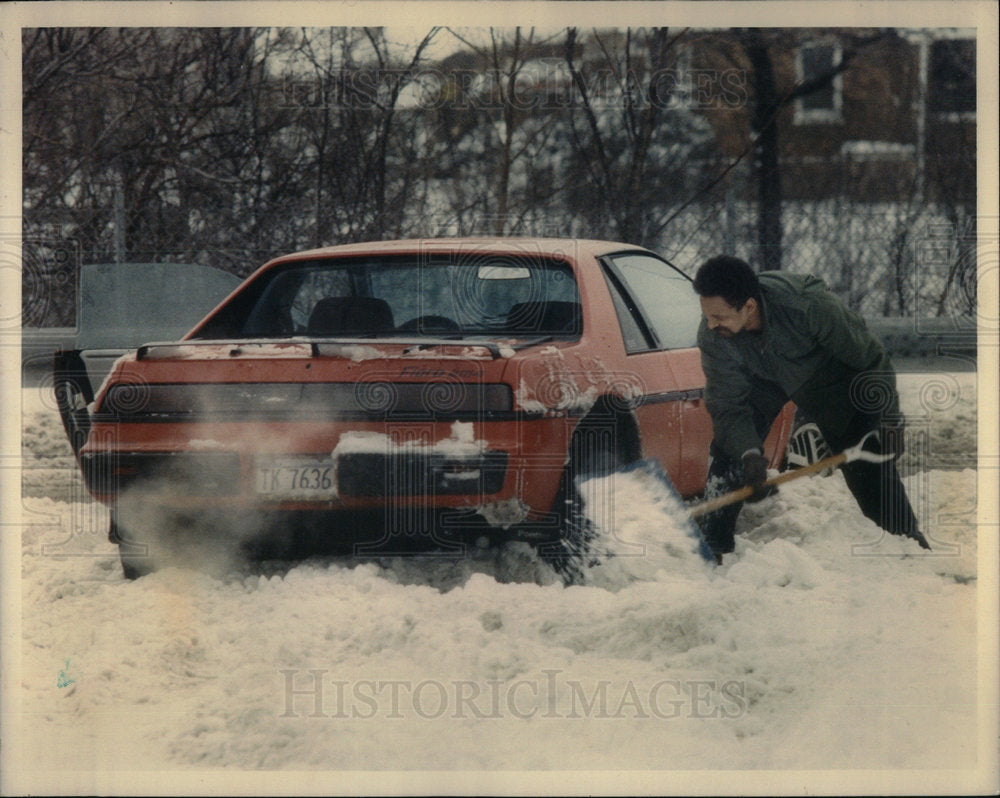 1990 Snowstorms Chicago Area Maywood - Historic Images