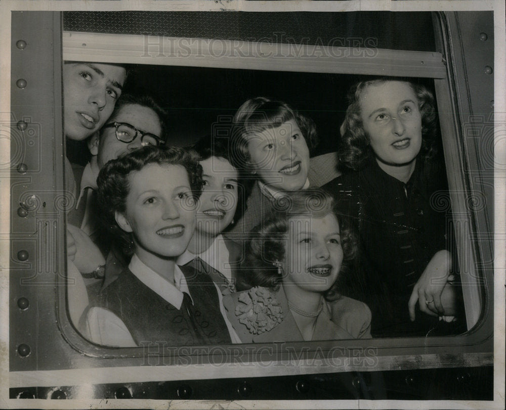 1951 Train Window Springfielld Boy Joan - Historic Images