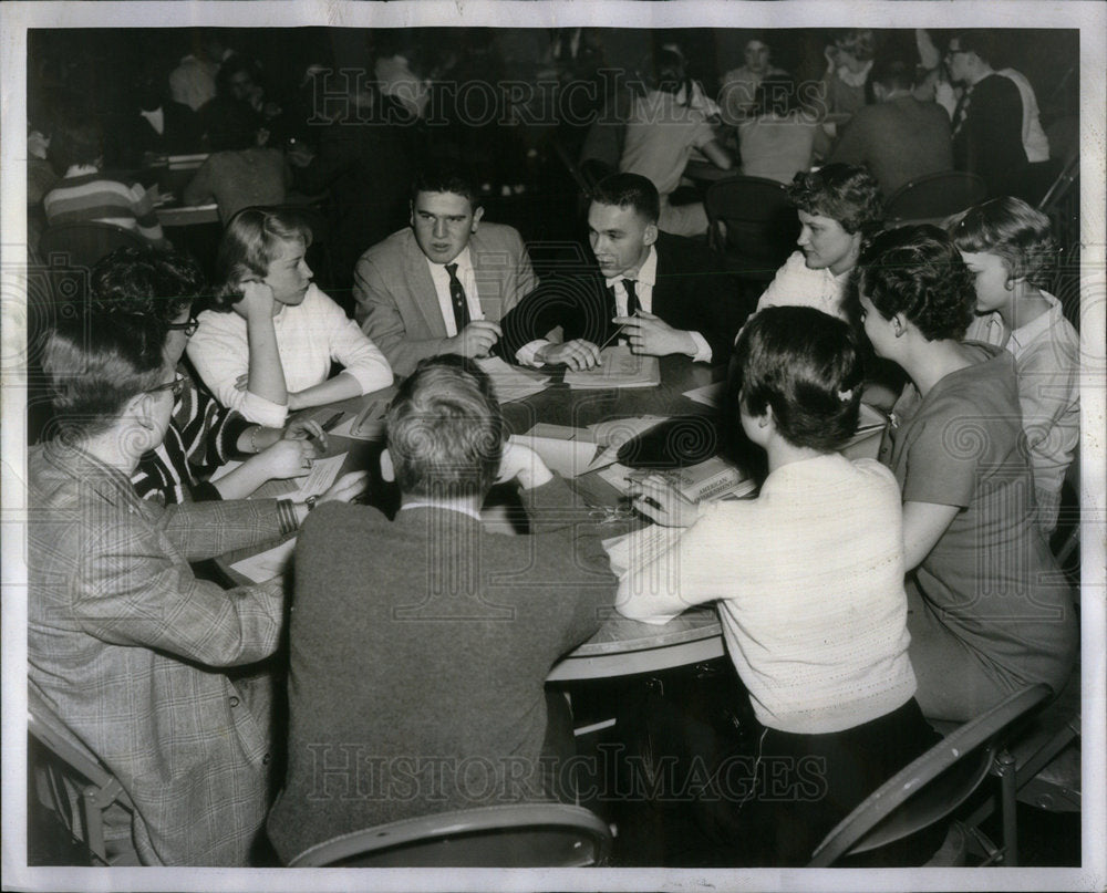 1959 Teen Huddle prudential Building annual - Historic Images