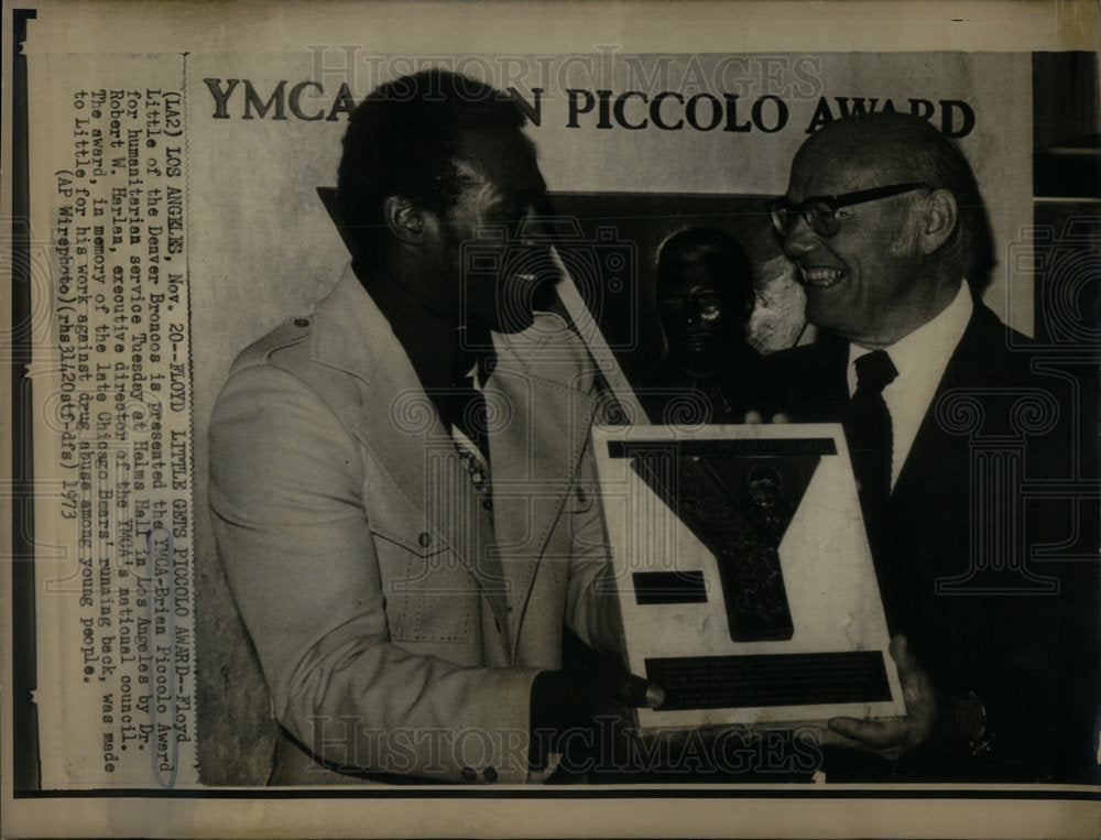 1973 YMCA Brian Piccolo Award Denver Bronco - Historic Images