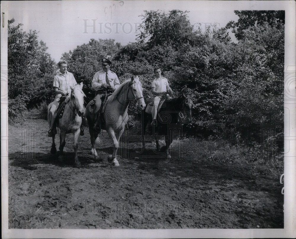 Three men riding Horse Forest - Historic Images